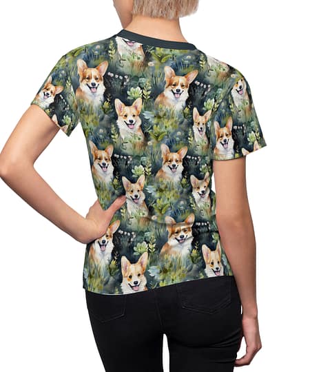 Corgi Meadow Women's All-Over Print Tee